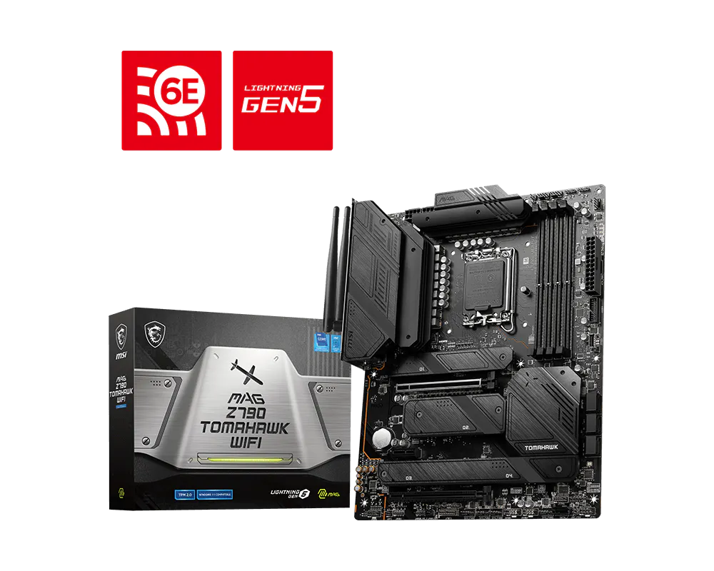Материнская плата MSI MAG Z790 TOMAHAWK WIFI Soc-1700 Intel Z790 4xDDR5 ATX AC`97 8ch(7.1) 2.5Gg RAI