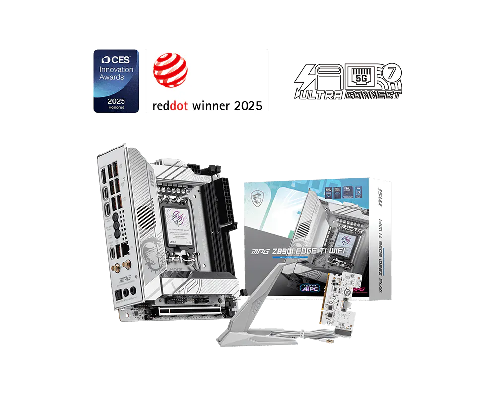 Материнская плата MSI MPG Z890I EDGE TI WIFI Soc-1851 Intel Z890 2xDDR5 mini-ITX AC`97 8ch(7.1) 5Gig