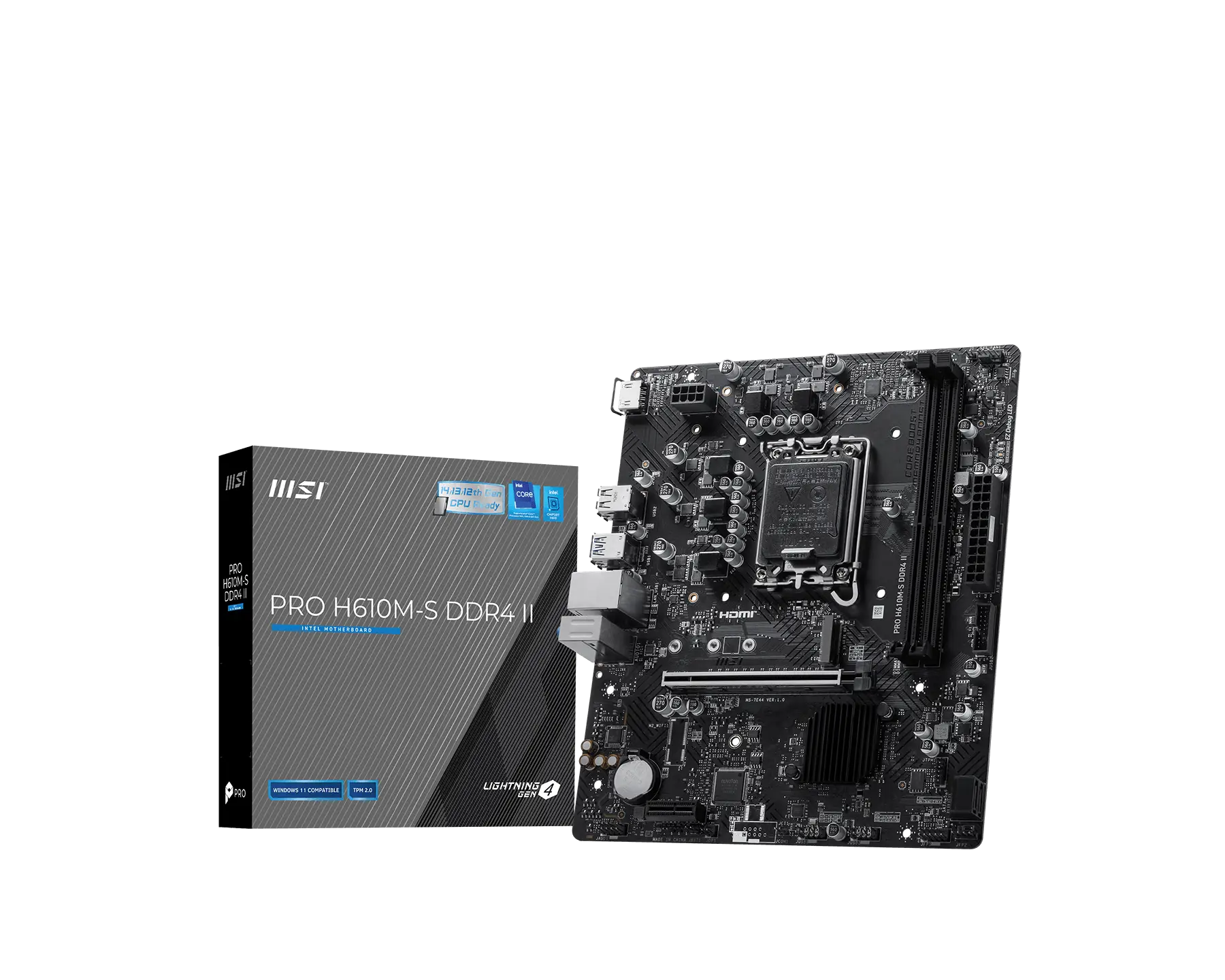 Материнская плата MSI PRO H610M-S DDR4 II Soc-1700 Intel H610 2xDDR4 mATX AC`97 8ch(7.1) GbLAN+HDMI