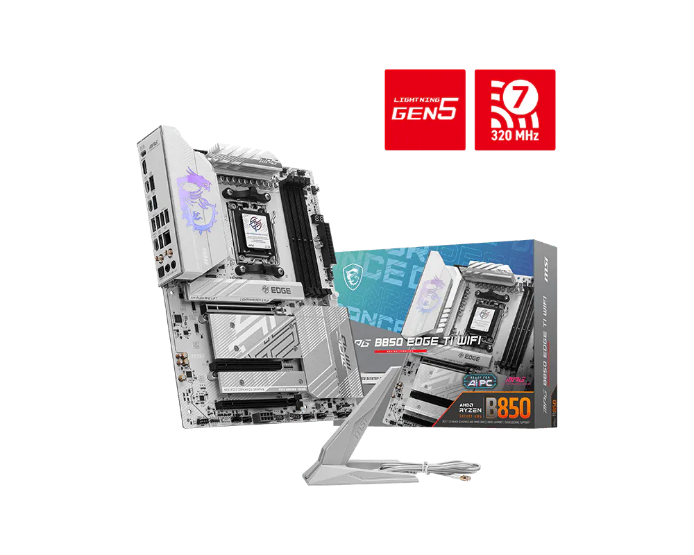 Материнская плата MSI MPG B850 EDGE TI WIFI SocketAM5 AMD B850 4xDDR5 ATX AC`97 8ch(7.1) 5Gigabit RA