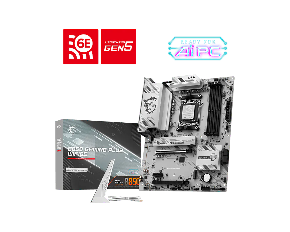 Материнская плата MSI B850 GAMING PLUS WIFI6E SocketAM5 AMD B850 4xDDR5 ATX AC`97 8ch(7.1) 2.5Gg RAID+HDMI+DP