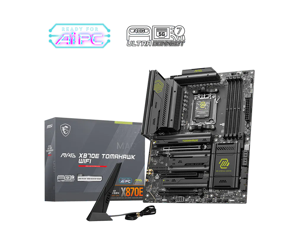Материнская плата MSI MAG X870E TOMAHAWK WIFI SocketAM5 AMD X870E 4xDDR5 ATX AC`97 8ch(7.1) 5Gigabit