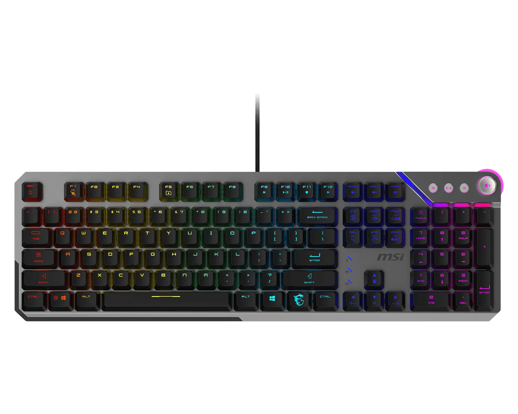 Клавиатура MSI Strike 600 V2 механическая черный USB Multimedia for gamer LED (S11-04RU261-CLA) кабель 1.8м