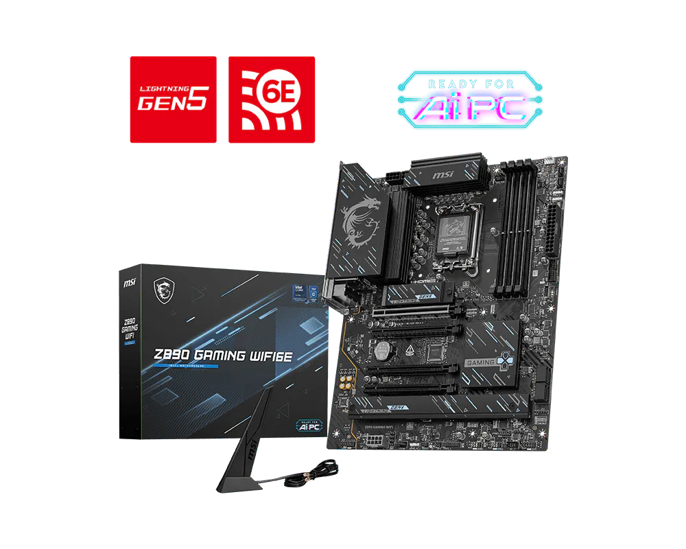Материнская плата MSI Z890 GAMING WIFI6E Soc-1851 Intel Z890 ATX AC`97 8ch(7.1) 2.5Gg RAID+HDMI+DP