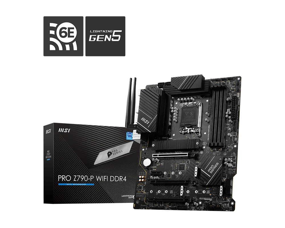 Материнская плата MSI PRO Z790-P WIFI DDR4 Soc-1700 Intel Z790 4xDDR4 ATX AC`97 8ch(7.1) 2.5Gg RAID+HDMI