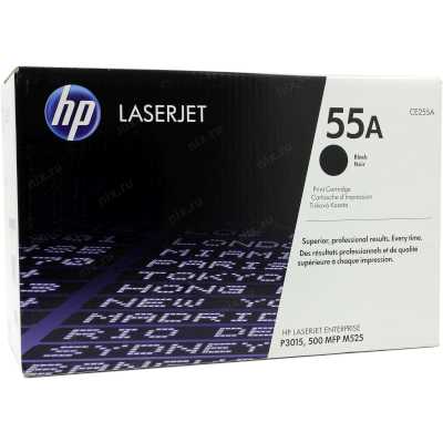 Картридж лазерный HP 55A CE255A черный (6000стр.) для HP LJ P3015