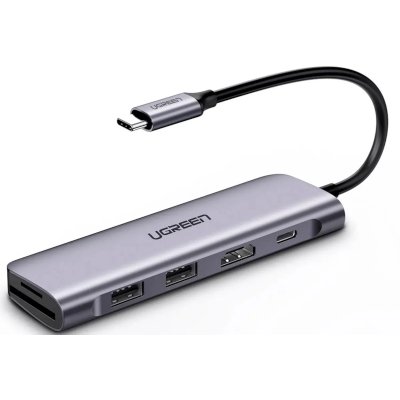 Концентратор USB-хаб UGREEN CM195-70411 Space Gray (70411)