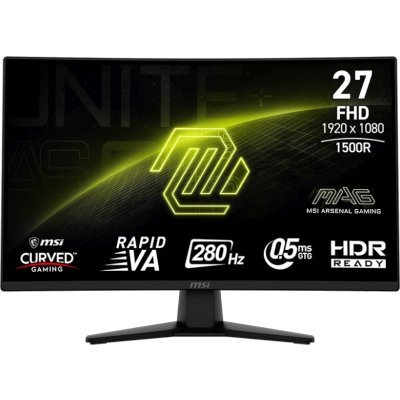 Монитор 27" MSI MAG 274CXF Black (VA, изогнутый, 1920x1080, 280Hz, 0.5 ms, 178°/178°, 300 cd/m, 4000:1, +2xHDMI 2.0, +DisplayPort)
