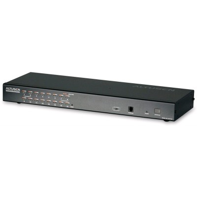 Переключатель KVM, 1 local user PS2+VGA+1 IP user =) 16 cpu (PS2/USB/Sun+VGA)/RS232, без шнуров Cat 5 High-Density KVM over the NET.