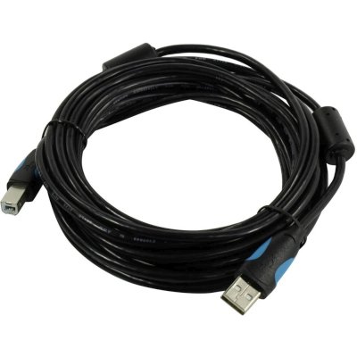 Кабель Vention USB 2.0 AM/BM - 5м. Черный