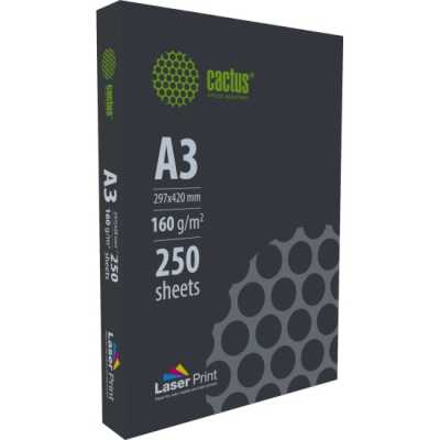 Бумага Cactus CS-LPA3160250 A3/160г/м2/250л./белый CIE170% для лазерной печати