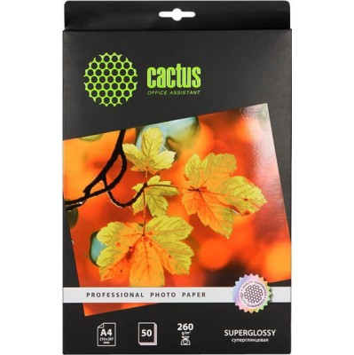 Фотобумага Cactus CS-HGA426050 Professional суперглянцеваяА4 260 г/м2 50 листов