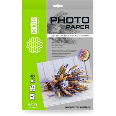 Фотобумага Cactus CS-MA4230100 A4/230г/м2/100л./белый матовое для струйной печати