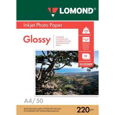 Фотобумага Lomond Двусторонняя глянцеваяA4/220/50л.