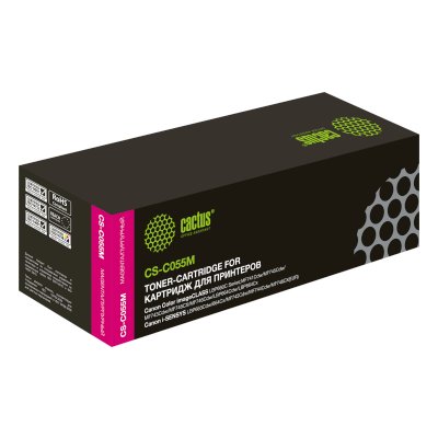 Картридж лазерный Cactus CS-C055M пурпурный (2100 стр.) для Canon LBP663Cdw, LBP664Cx, MF746Cx, MF742Cdw, MF744Cdw