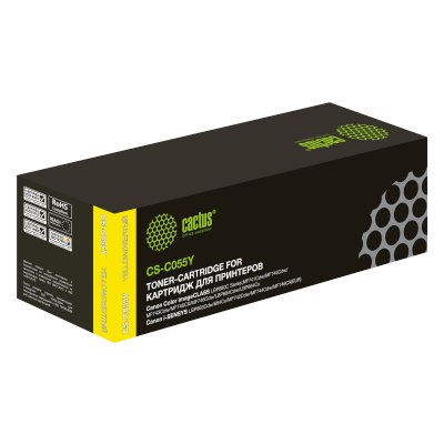 Картридж лазерный Cactus CS-C055Y желтый (2100 стр.) для Canon LBP663Cdw, LBP664Cx, MF746Cx, MF742Cdw, MF744Cdw