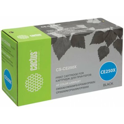 Картридж лазерный Cactus CS-CE250X черный (10500 стр.) для HP Color LaserJet CM3530, CM3530fs MFP, CP3520, CP3525, CP3525dn, CP3525n, CP3525x