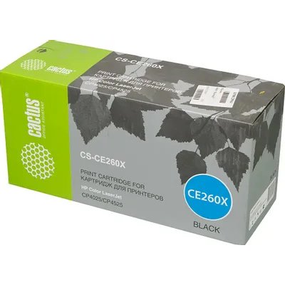Картридж лазерный Cactus CS-CE260X черный (17000 стр.) для HP LJ CP4025/CP4525