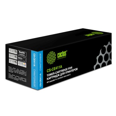Картридж лазерный Cactus CS-CE411A CE411A голубой (2600стр.) для HP LJ Pro 300/M351/M451/M375