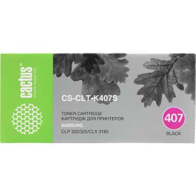 Картридж лазерный Cactus CS-CLT-K407S CLT-K407S черный (1500стр.) для Samsung CLP320/320n/325/CLX318
