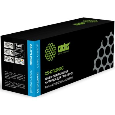 Картридж лазерный Cactus CS-CTL2000C CTL-2000C голубой (1500стр.) для Pantum CP2200DW/CM2200FDW