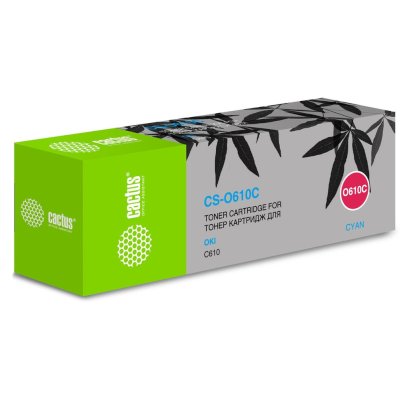 Картридж лазерный Cactus CS-O610C 44315323 голубой (6000стр.) для Oki C610