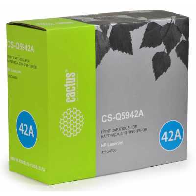 Картридж лазерный Cactus CS-Q5942A Q5942A черный (10000стр.) для HP LJ 4250/4350