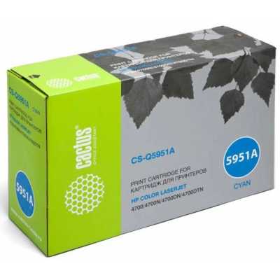 Картридж лазерный Cactus CS-Q5951A Q5951A голубой (10000стр.) для HP CLJ 4700