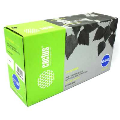Картридж лазерный Cactus CS-Q7582A Q7582A желтый (6000стр.) для HP LJ CP3505/3800