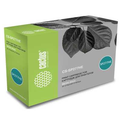 -/ Картридж лазерный Cactus CS-SP277HE 408160 черный (2600стр.) для Ricoh Aficio SP 277NwX/SP 277SFNwX