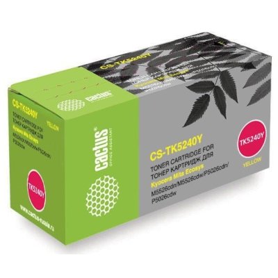 Картридж лазерный Cactus CS-TK5240Y-MPS желтый (6000стр.) для Kyocera Ecosys M5526cdn/M5526cdw/P5026
