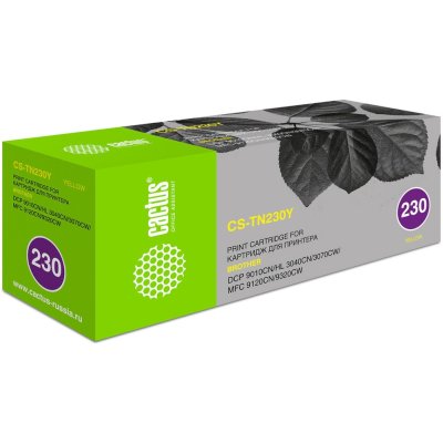 Картридж лазерный Cactus CS-TN230Y TN-230Y желтый (1400стр.) для Brother HL-3040/3070/DCP-9010/MFC-9120/9320