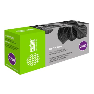 Картридж лазерный Cactus CS-TN3280 TN-3280 черный (8000стр.) для Brother DCP-8085/8085DN/HL-5340/5340D/5350/5350DN/5370/5370DW/MFC-8880/8880DN