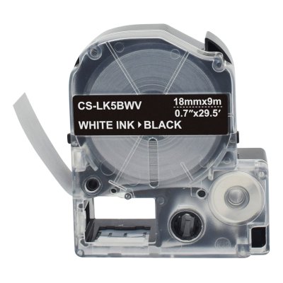 Картридж ленточный Cactus CS-LK5BWV LK-5BWV белый на черном 18x9 для Epson LW400/LW700/LW600P/LW1000P/K400/Z700/Z900