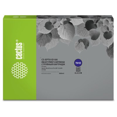 Картридж струйный Cactus CS-EPT01D100 T01D1 черный (860мл) для Epson WorkForce Pro WF-C529R/C529RDTW