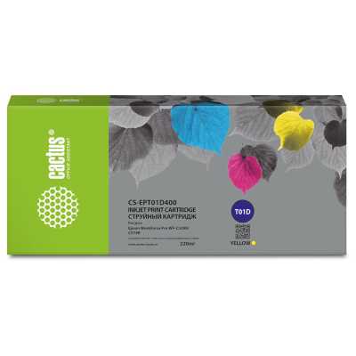 Картридж струйный Cactus CS-EPT01D400 T01D4 желтый (220мл) для Epson WorkForce Pro WF-C529R/C529RDTW