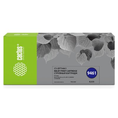 Картридж струйный Cactus CS-EPT9461 T9461 черный пигментный (180мл) для Epson WF-C5290DW/WF-C5790DW с чипом