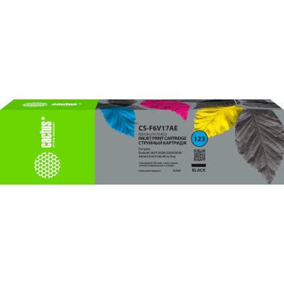 Картридж струйный Cactus CS-F6V17AE №123 черный (9мл) для HP HP DeskJet 2130