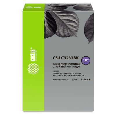 Картридж струйный Cactus CS-LC3237BK черный (65 мл) для Brother HL-J6000DW/J6100DW