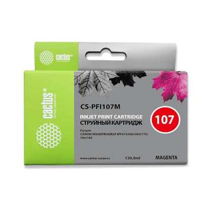 Картридж струйный Cactus CS-PFI107M PFI-107 M пурпурный (130мл) для Canon IP iPF670/iPF680/iPF685/iP
