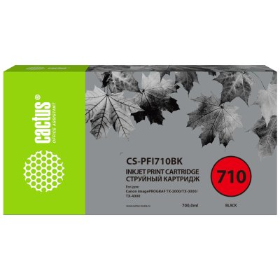 Картридж струйный Cactus CS-PFI710BK PFI-710 BK черный пигментный (700мл) для Canon imagePROGRAF TX-