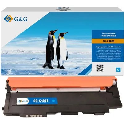Картридж лазерный G&G GG-C406S голубой (1000стр.) для Samsung CLP-360/362/363/364/365/367/368 CLX-33