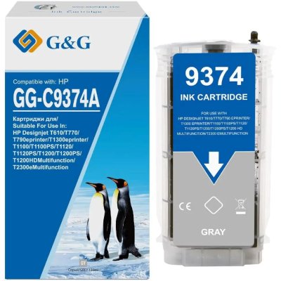 Картридж струйный G&G GG-C9374A серый (130мл) для HP HP Designjet T610, T770, T790eprinter, T1300epr