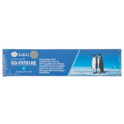 Картридж струйный G&G, аналог HP F6T81AE голубой 110ml с чипом