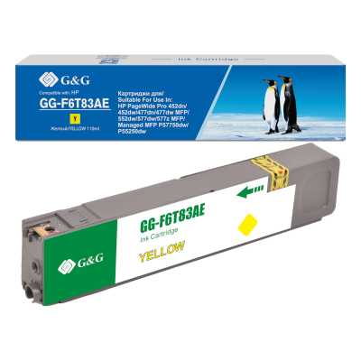 Картридж струйный G&G GG-F6T83AE 973XL желтый (110мл) для HP PageWide Pro 452dn/452dw/477dn/477dw MFP/552dw/577dw/577z MFP/Managed MFP P57750dw/P55250dw