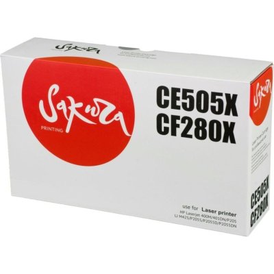 Картридж лазерный Sakura CE505X/CF280X для HP Laserjet 400M/401DN P205, LJ M425,P2055, P2055D, P2055DN черный, 6900 к.
