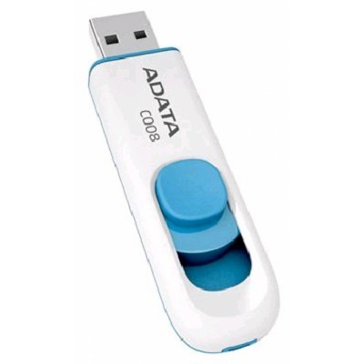 Флеш Диск A-Data 32Gb Classic C008 AC008-32G-RWE USB2.0 белый/синий