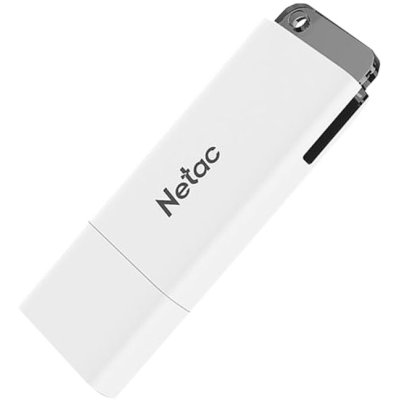 Флешка USB Netac U185 (NT03U185N-256G-30WH), 256Gb, USB 3.0, R/W 100/25, белый/серый
