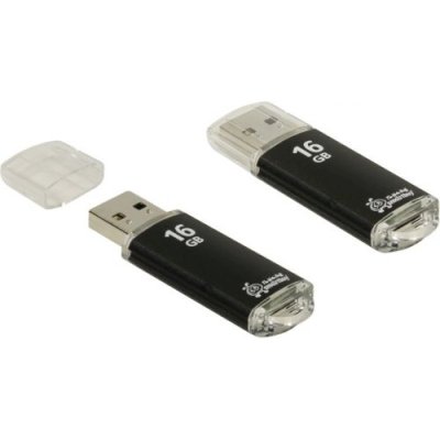 Флешка USB Smartbuy V-Cut Black (SB16GBVC-K), 16Gb, USB 2.0, R/W 20/10 , черный