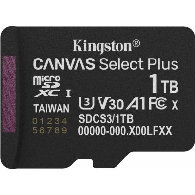 Флеш карта microSDXC 1Tb Kingston SDCS3/1TbSP Canvas Select Plus w/o adapter